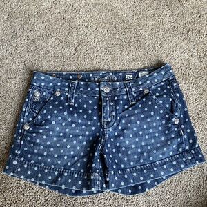 Miss Me Denim Polka Dot Shorts